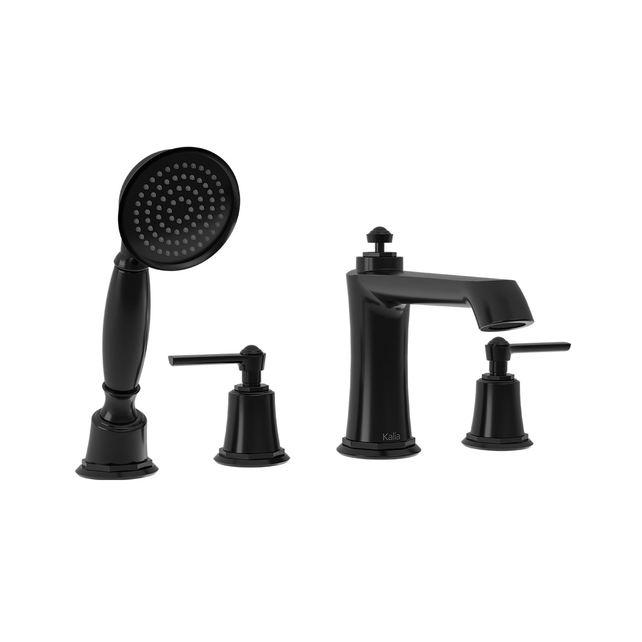 RUSTIK™ Robinet 4 Morceaux pour Baignoire avec Douchette Noir