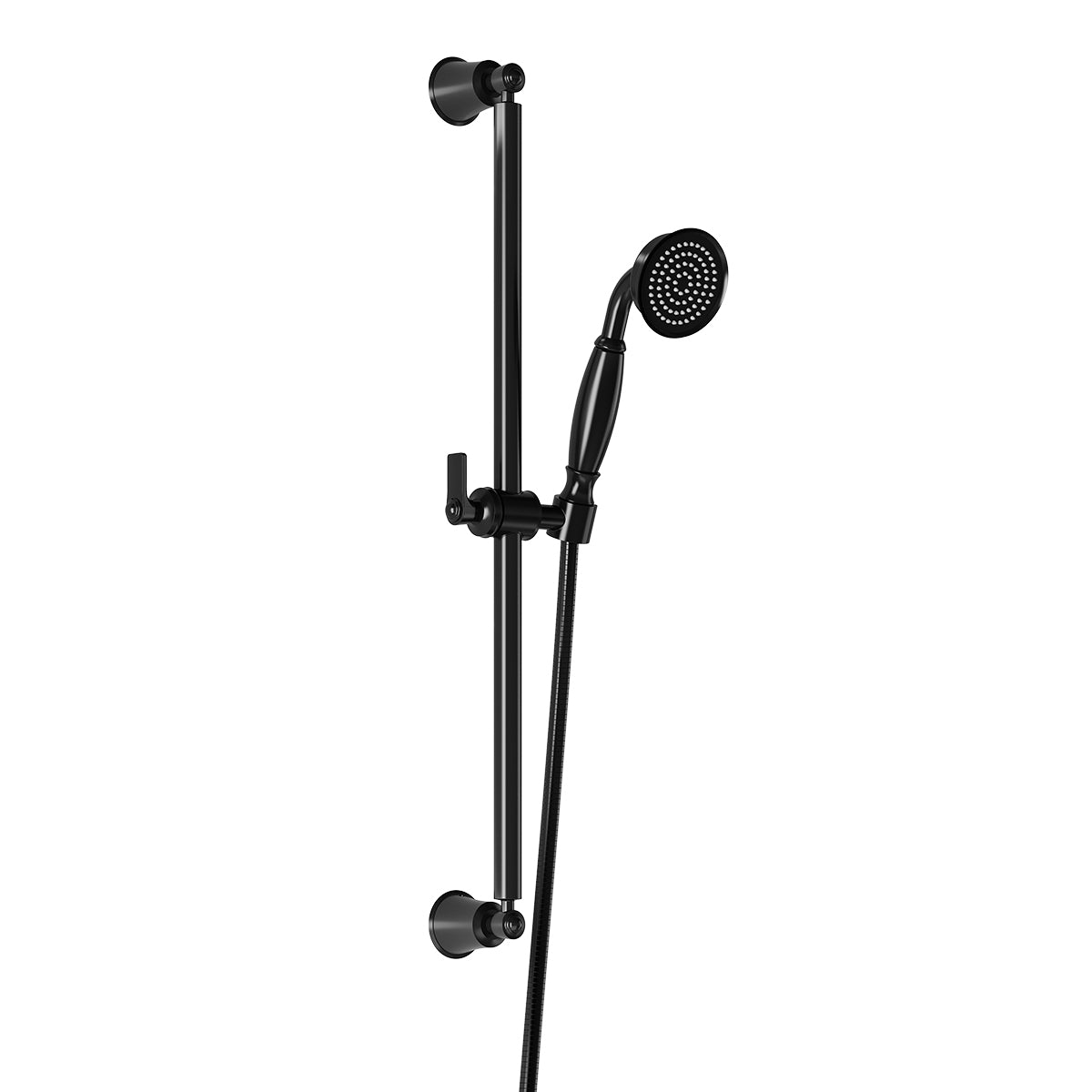 RUSTIK™ Ensemble Douchette à Main avec Rail et Boyau Flexible en Métal de 60'' Noir