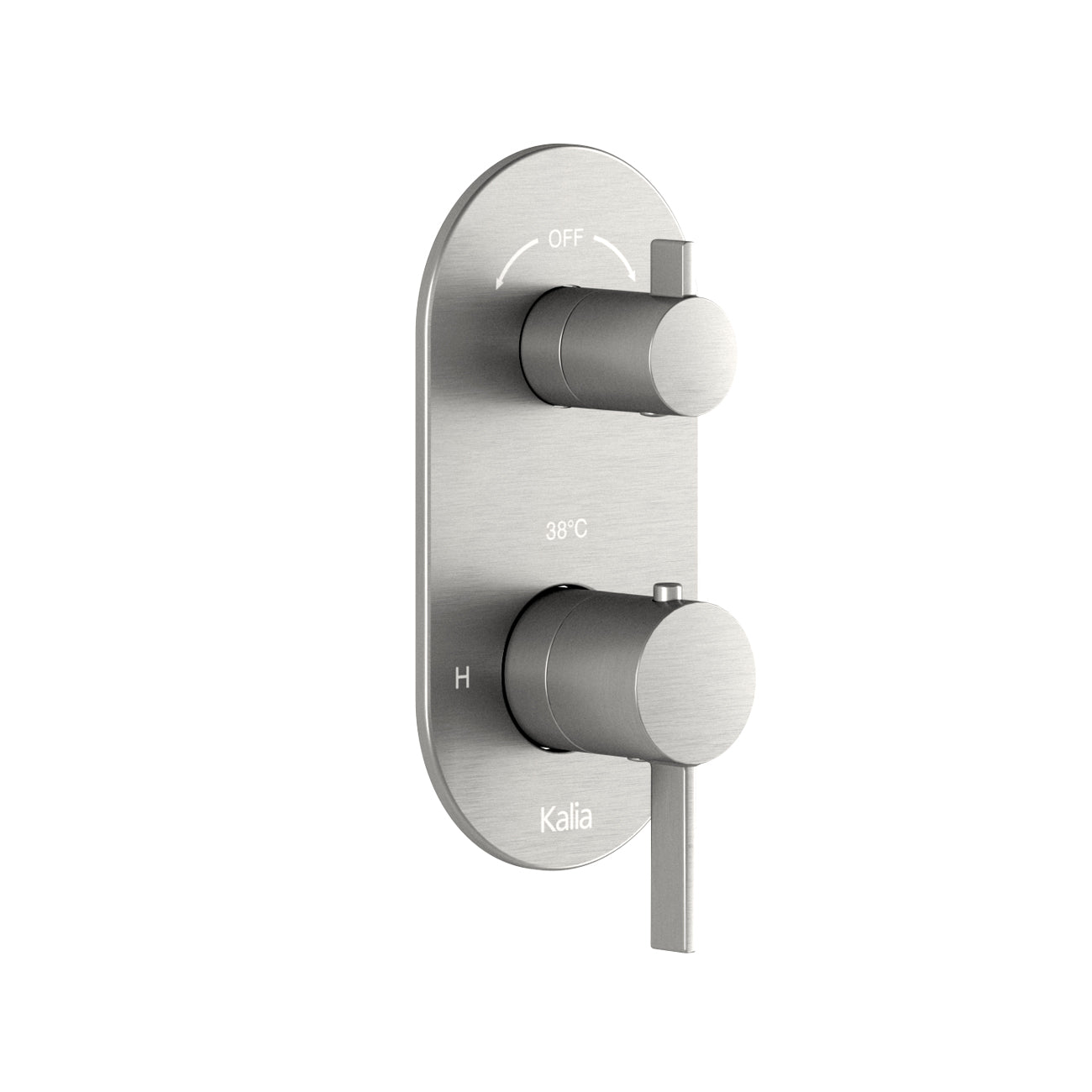 RoundOne™ Valve 1/2'' de Type T/P AQUATONIK™ avec Sélecteur Intégré 2 Voies et Finition Ronde Nickel Pur PVS