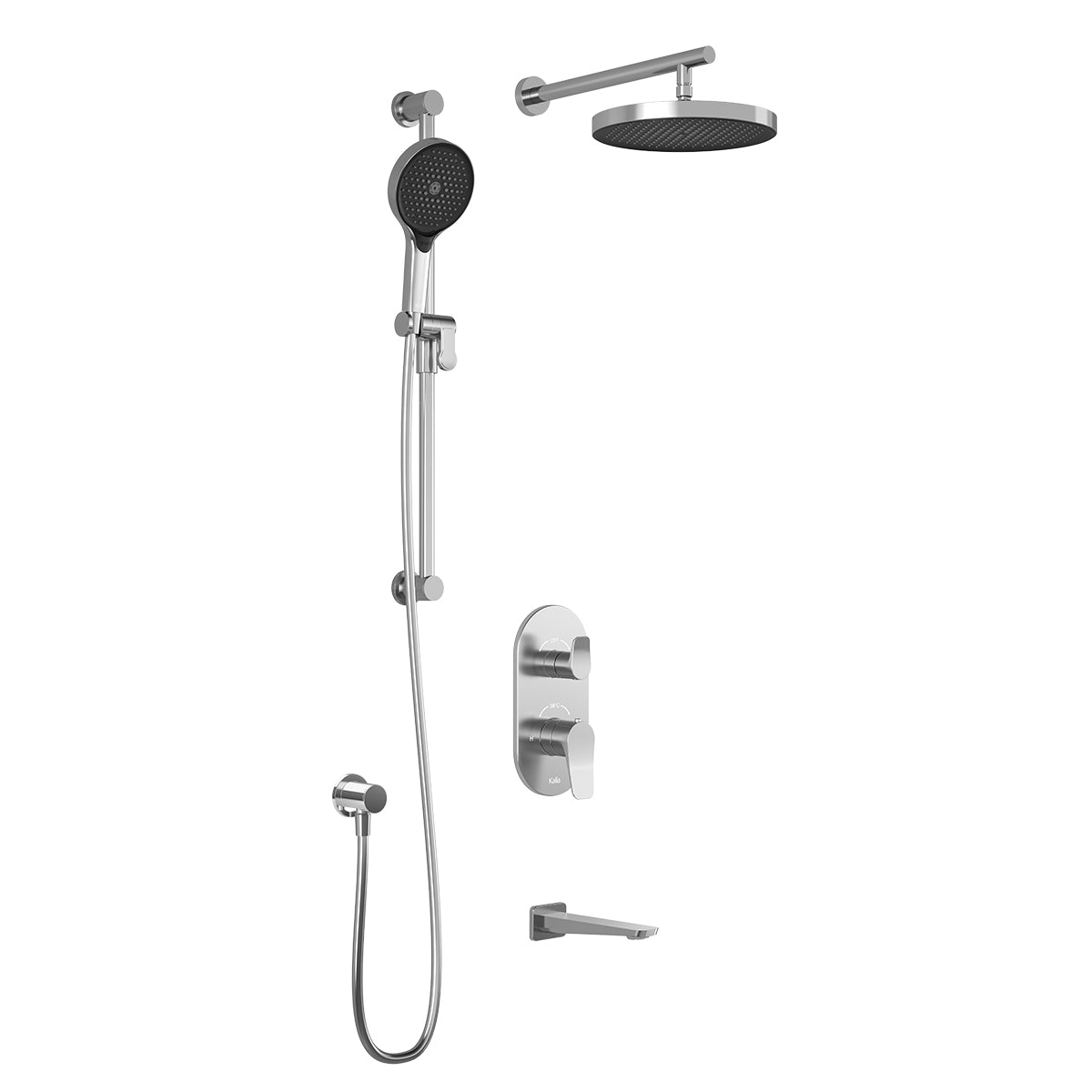MOROKA™ TD3 PLUS : Système de Douche T/P AQUATONIK™ et Sélecteur avec Bras Mural Chrome