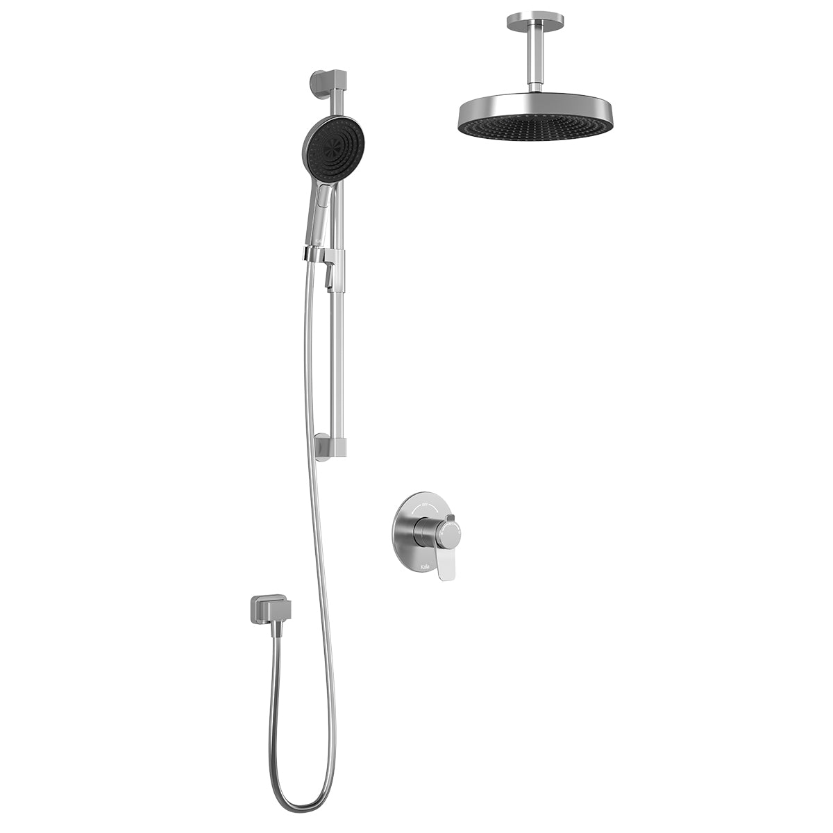 MOROKA™ TCD1 PREMIA (Valve Non Incluse) : Système de Douche T/P AQUATONIK™ Coaxiale avec Bras Vertical Chrome