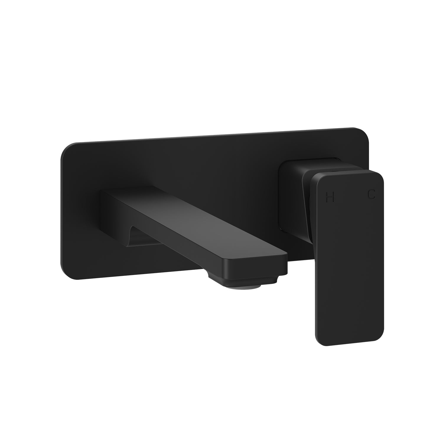 KAREO™ Robinet Mural de Lavabo avec Drain à Pression avec Trop-Plein Noir Mat