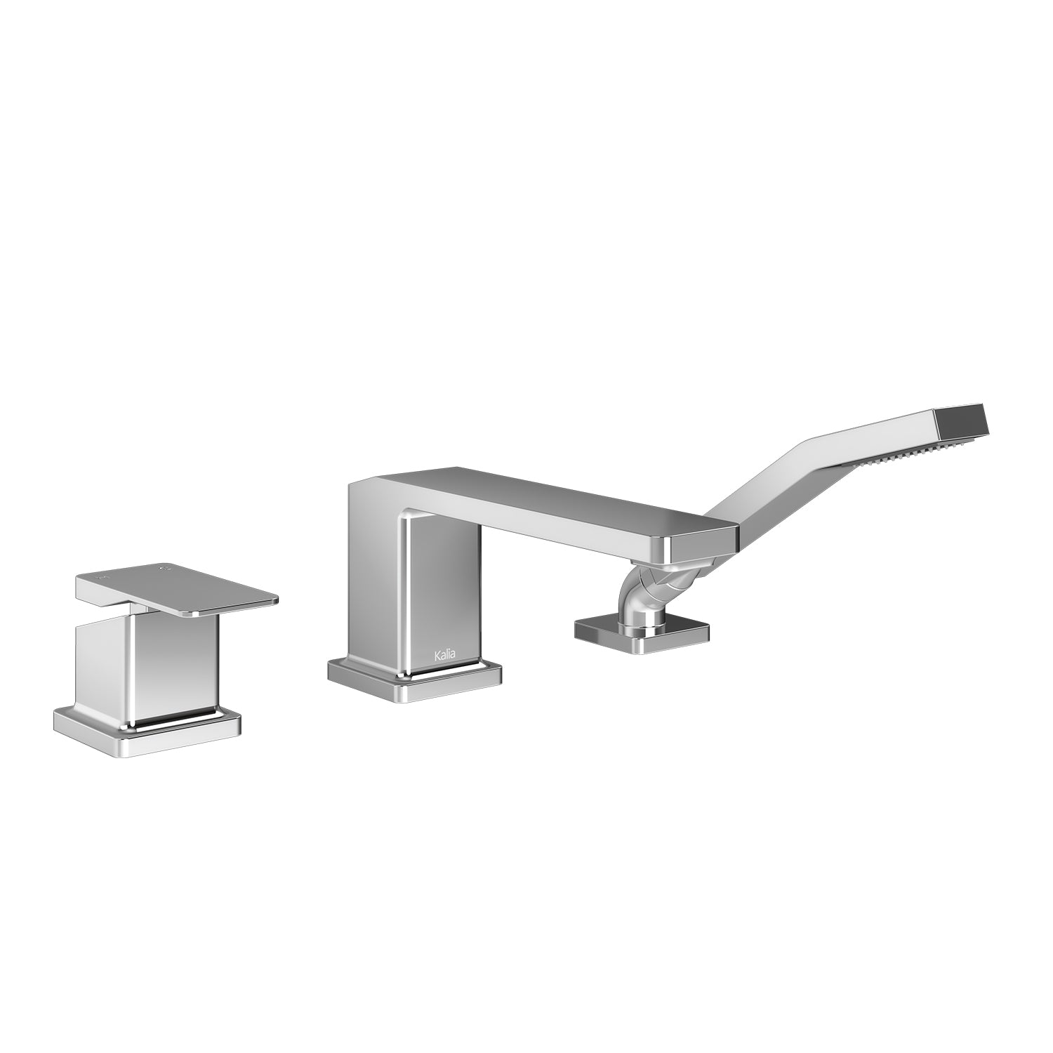 KAREO™ Robinet 3 Morceaux pour Baignoire avec Douchette - Cartouche Incluse avec Brut - Chrome