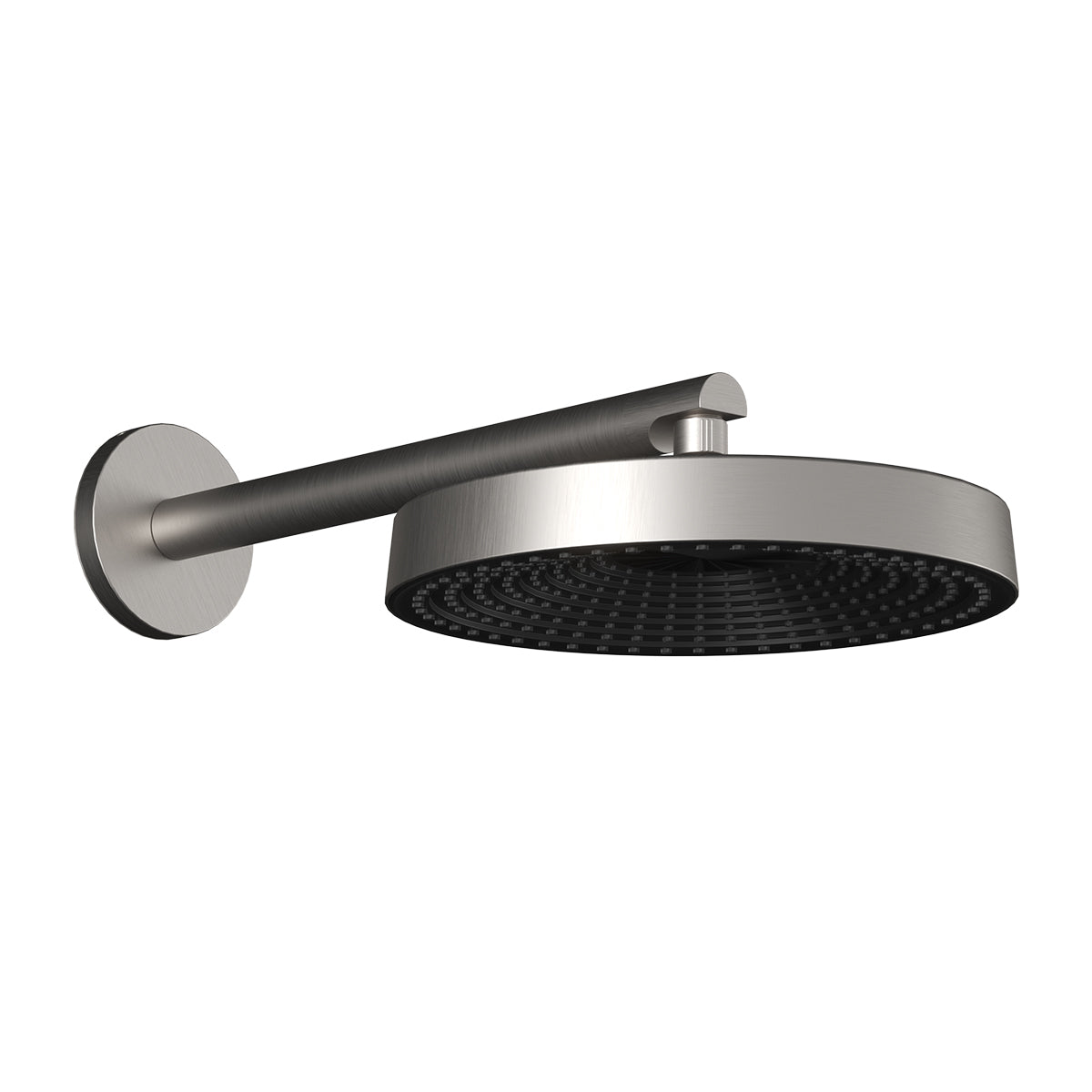 MOROKA™ PREMIA Tête de Pluie Ronde de 300mm (11 13/16'') avec Bras Mural 90 Degrees Nickel Pur