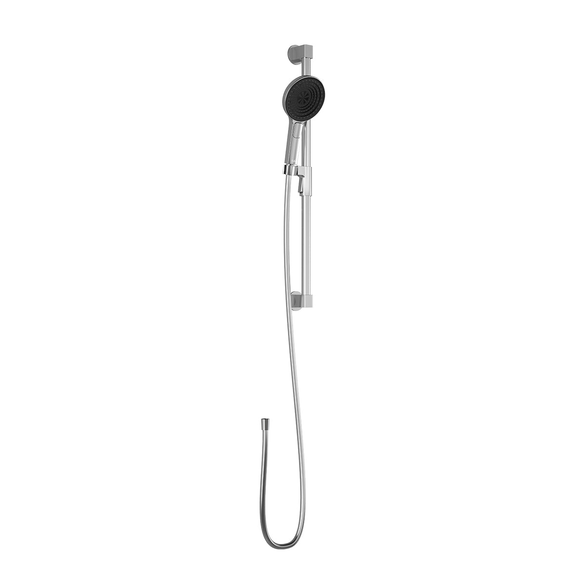 MOROKA™ PREMIA Ensemble Douchette à Main 3 Fonctions avec Rail et Boyau Flexible en PVC de 60'' Chrome