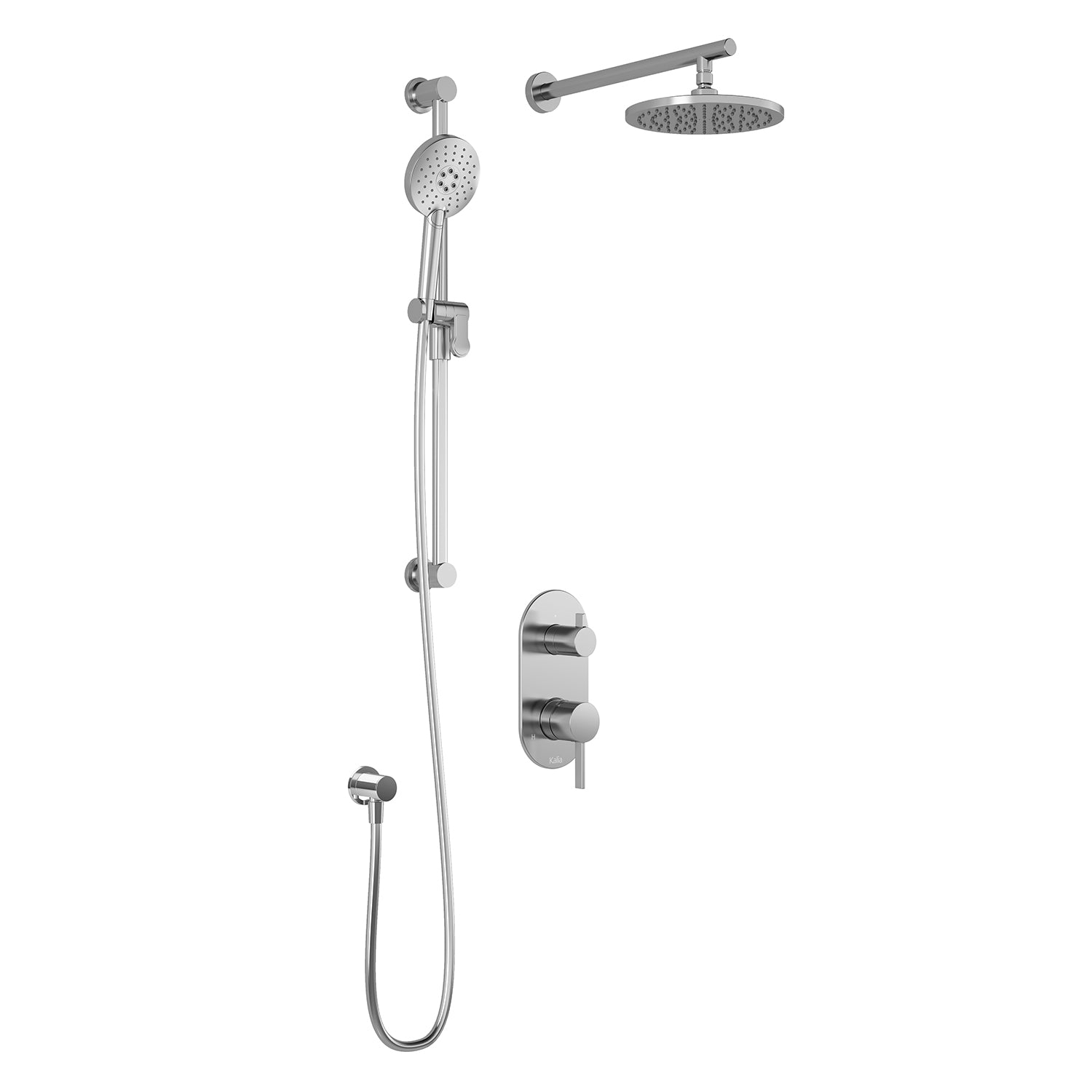 RoundOne™ PB4 : Système de Douche à Pression Équilibrée avec Sélecteur 2 Voies et Connexion ½ NPT avec Bras Mural Chrome