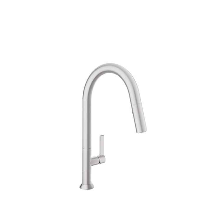 Robinet de cuisine monotrou haut avec douchette rétractable 2 jets