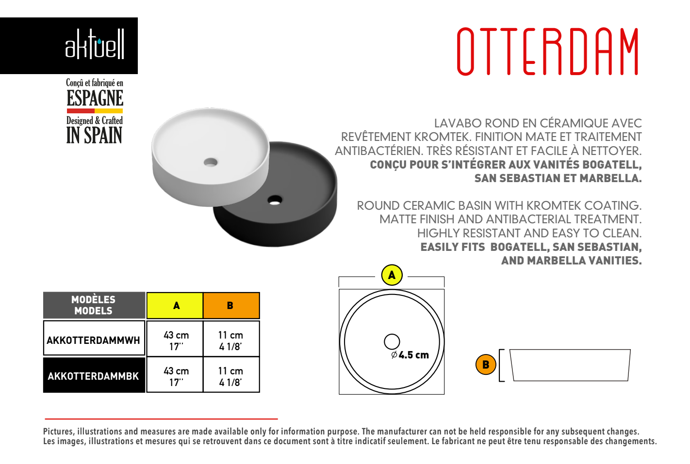 Lavabo rond Otterdam type Vasque