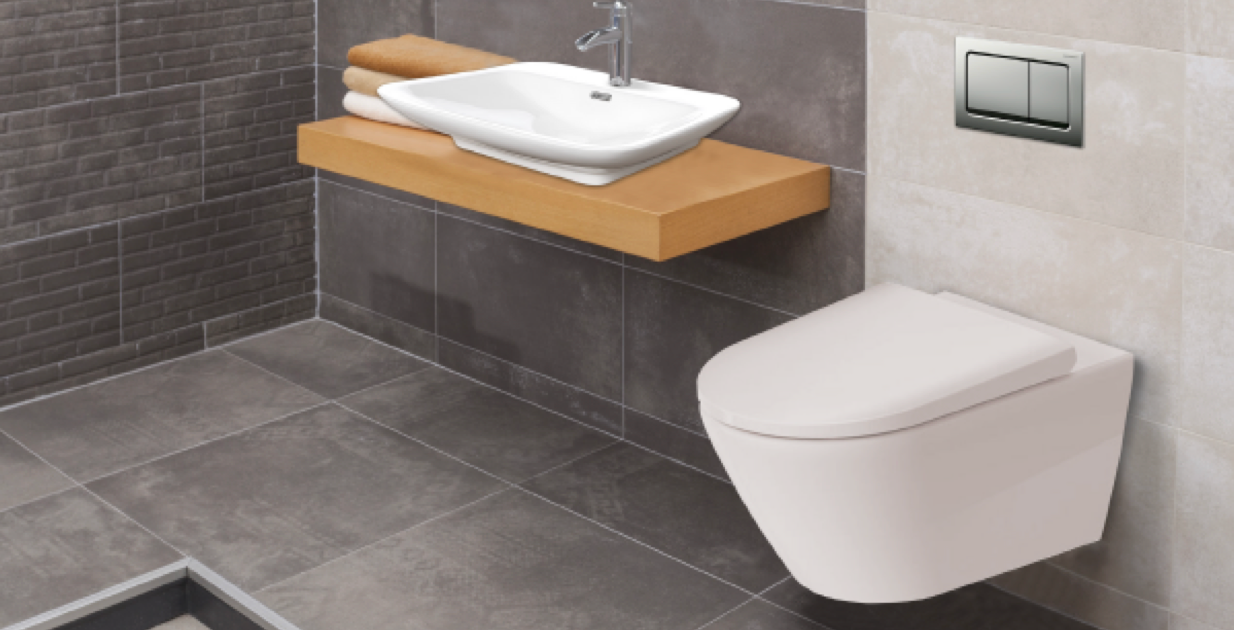 Toilette suspendue Duravit avec système de réservoir encastré Geberit