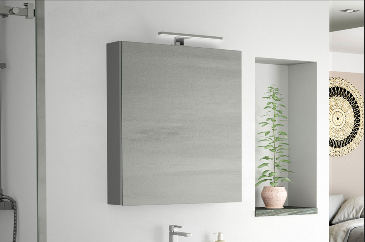 Pharmacie Flash avec miroir et côté fini aluminium Collection SériePRO de Aktuell