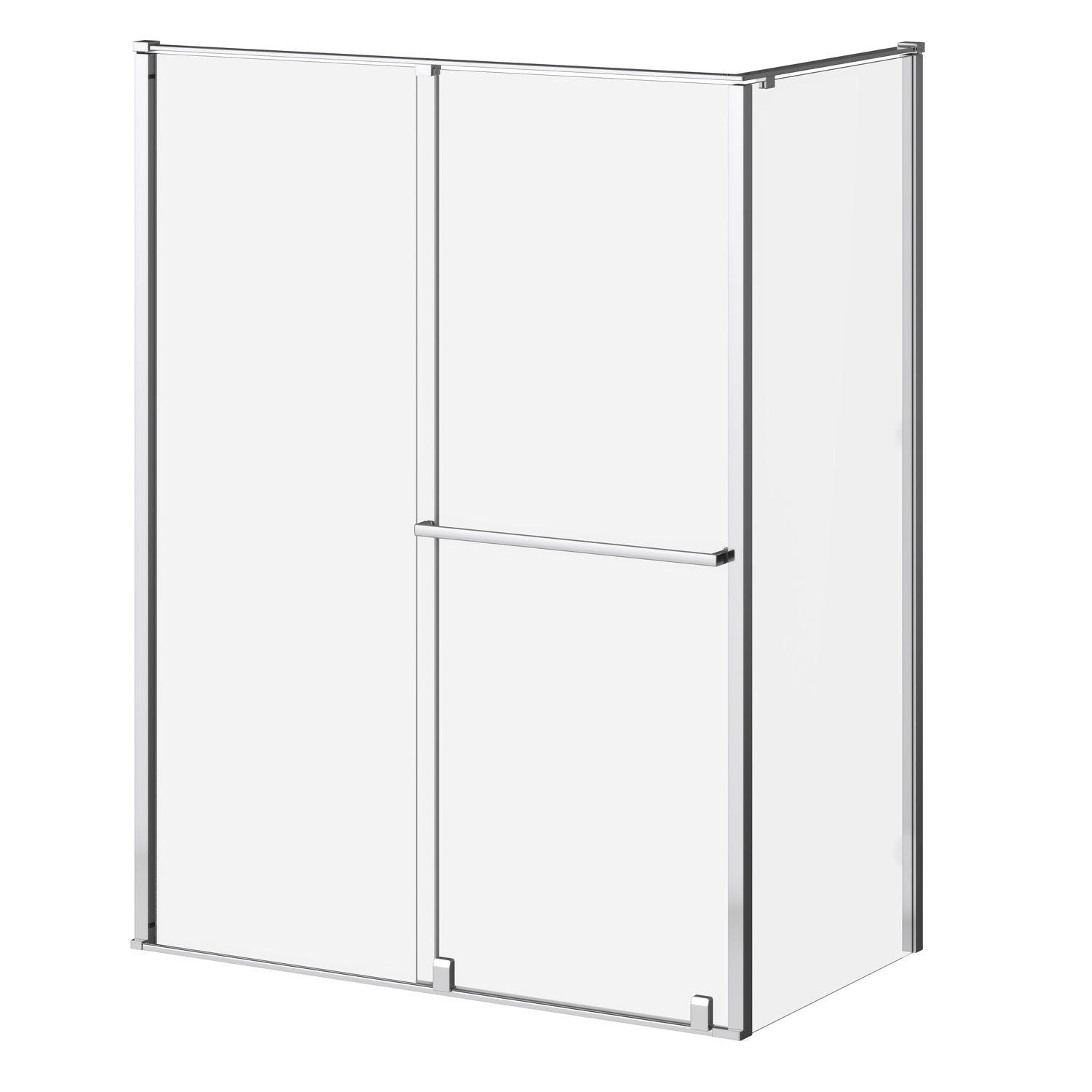 BALANCIA Panneau de Retour Verre Duraclean 36''x79'' pour Installation de Coin (Réversible) Chrome Brillant
