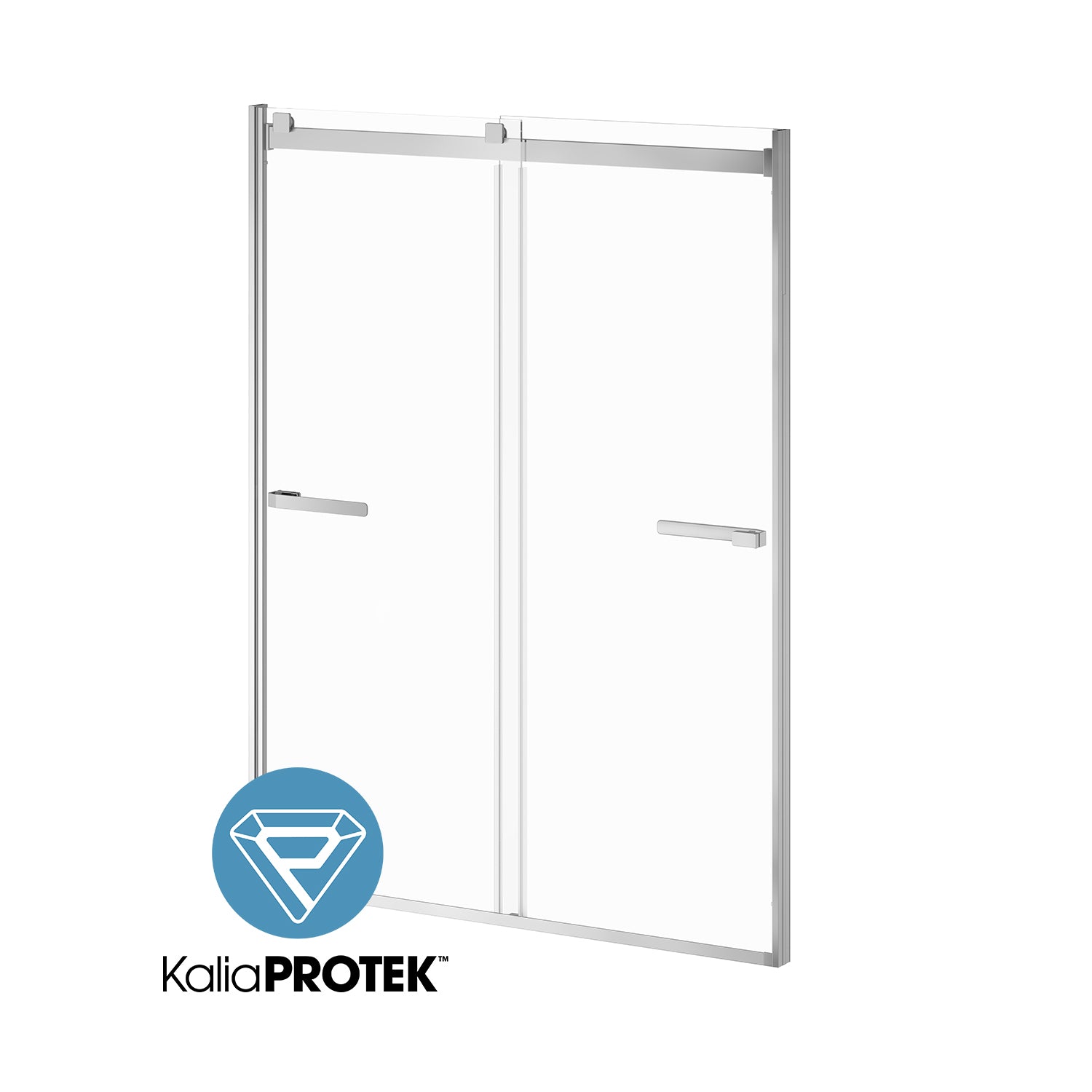 AKCESS 2.0™ avec KaliaProtek™ (Boite 1 de 2) Panneau Mobile Interne avec Composantes d'Installation / Pour Porte de Douche Coulissante 2 Panneaux Mobiles 60''x79'' en Alcôve Réversible Chrome Verre Clair avec Film