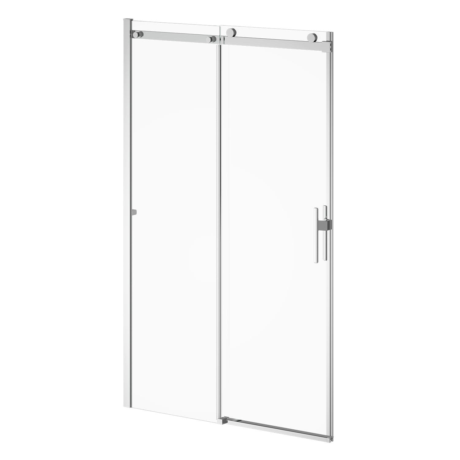 KONCEPT EVO avec KaliaProtek™ Porte de Douche Coulissante Verre Duraclean avec Film Protecteur - Panneau Fixe et Panneau Mobile 48''x77'' pour Installation en Alcôve (Réversible) Chrome