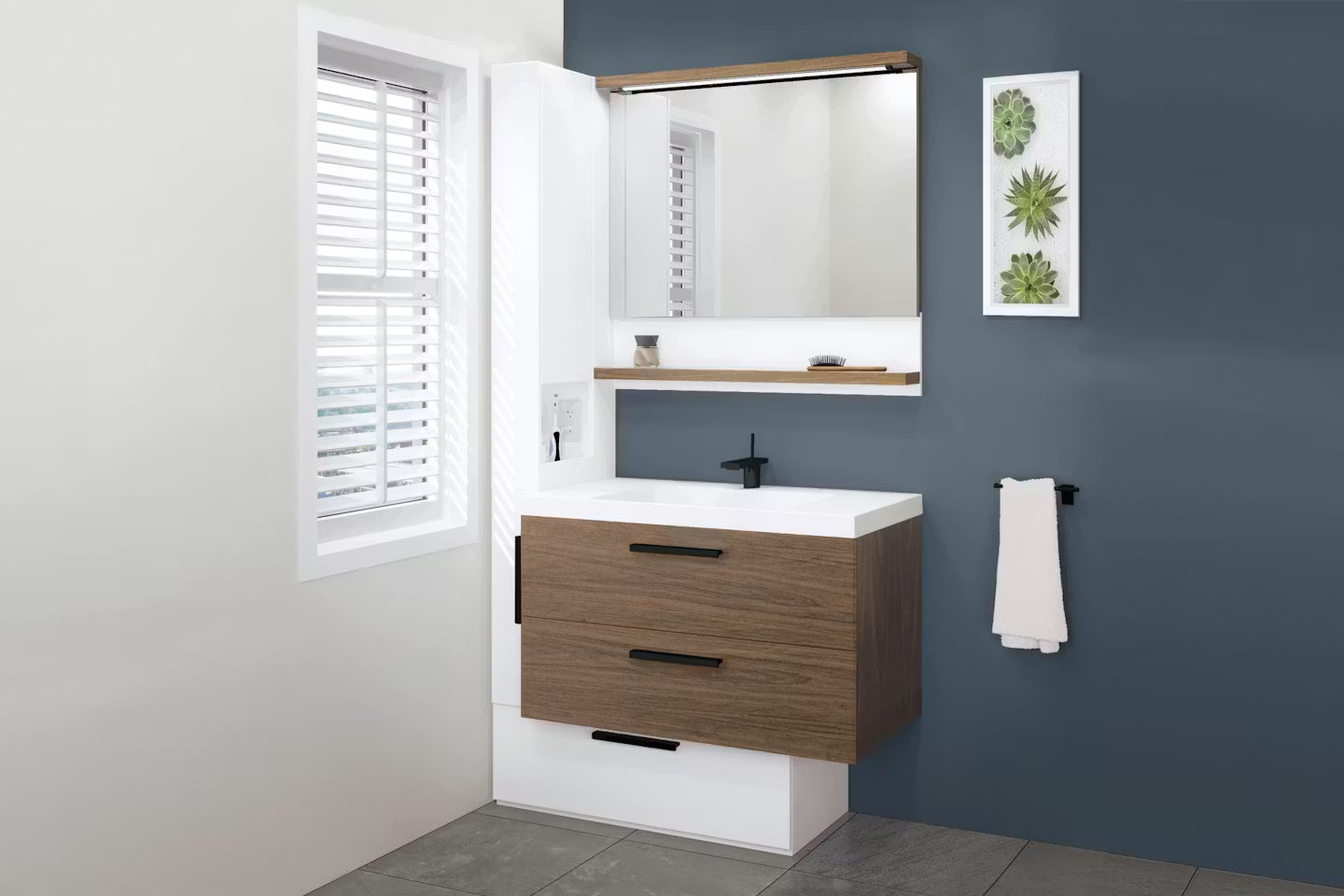 Duo PureSolid Collection: Two-tone Bathroom Furniture