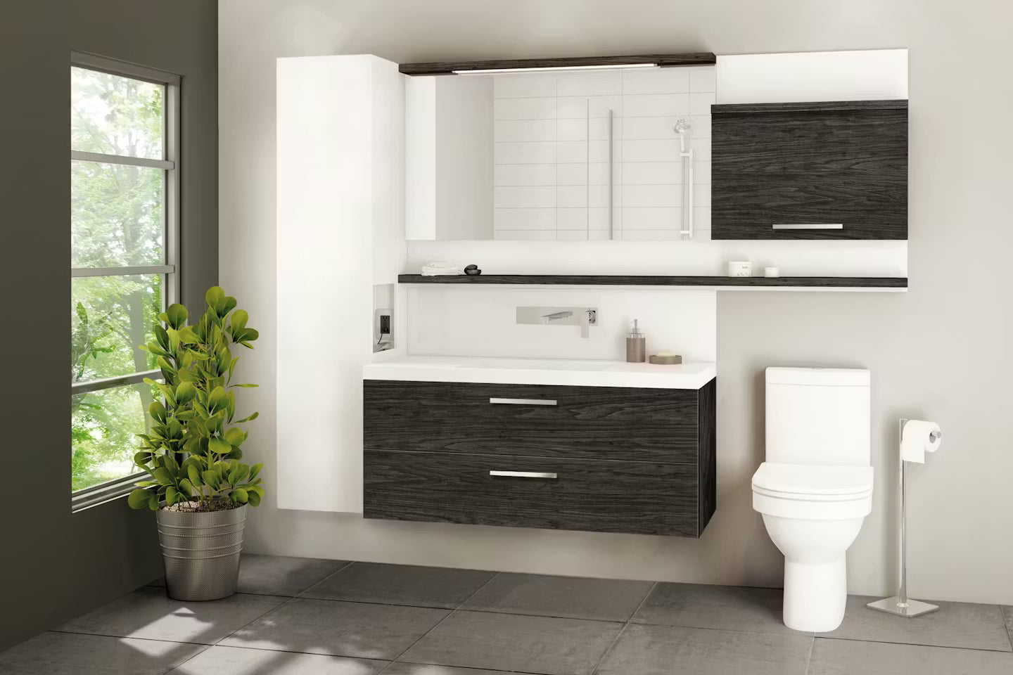 Duo PureSolid Collection: Two-tone Bathroom Furniture