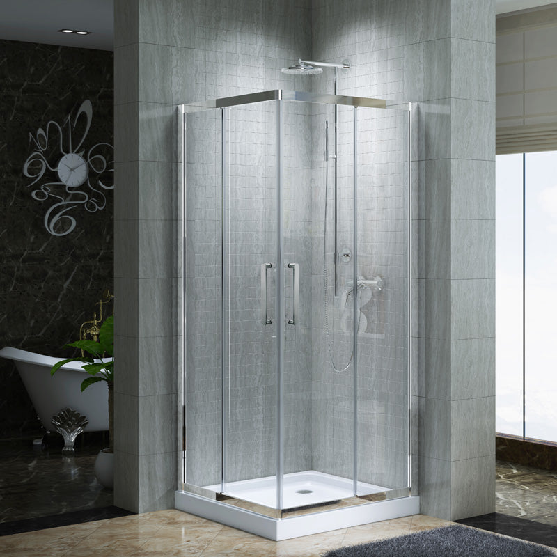 Aktuell PRO Series 36" x 36" Corner Sliding Shower Door with Base