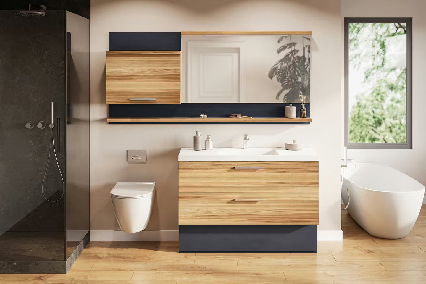 Duo PureSolid Collection: Two-tone Bathroom Furniture