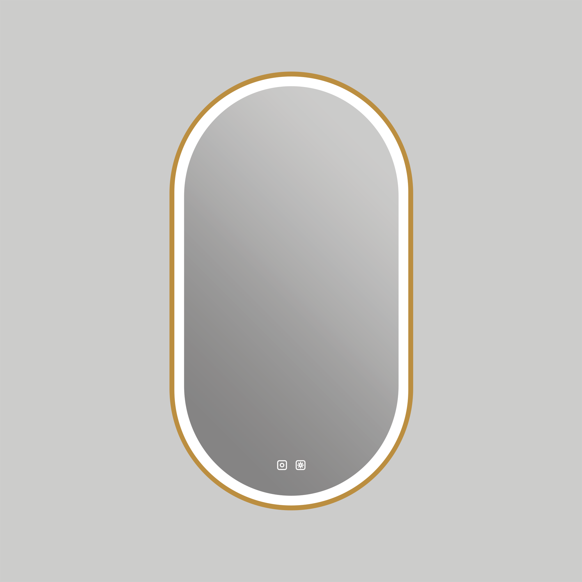 Miroir LED Kiara 20" x 36" - Or brossé