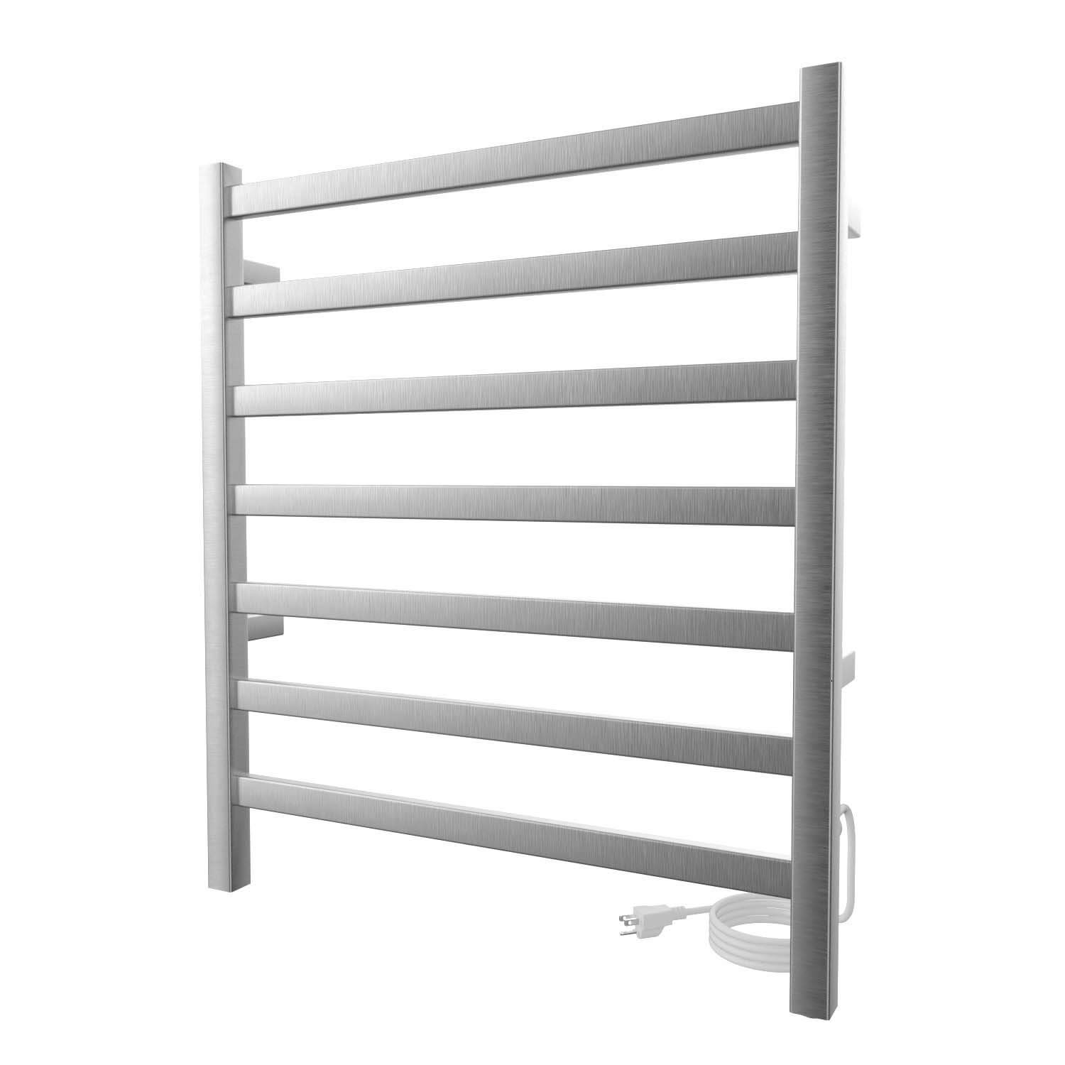 Chauffe-serviettes électrique carré Kontour 24" x 27" - Nickel brossé