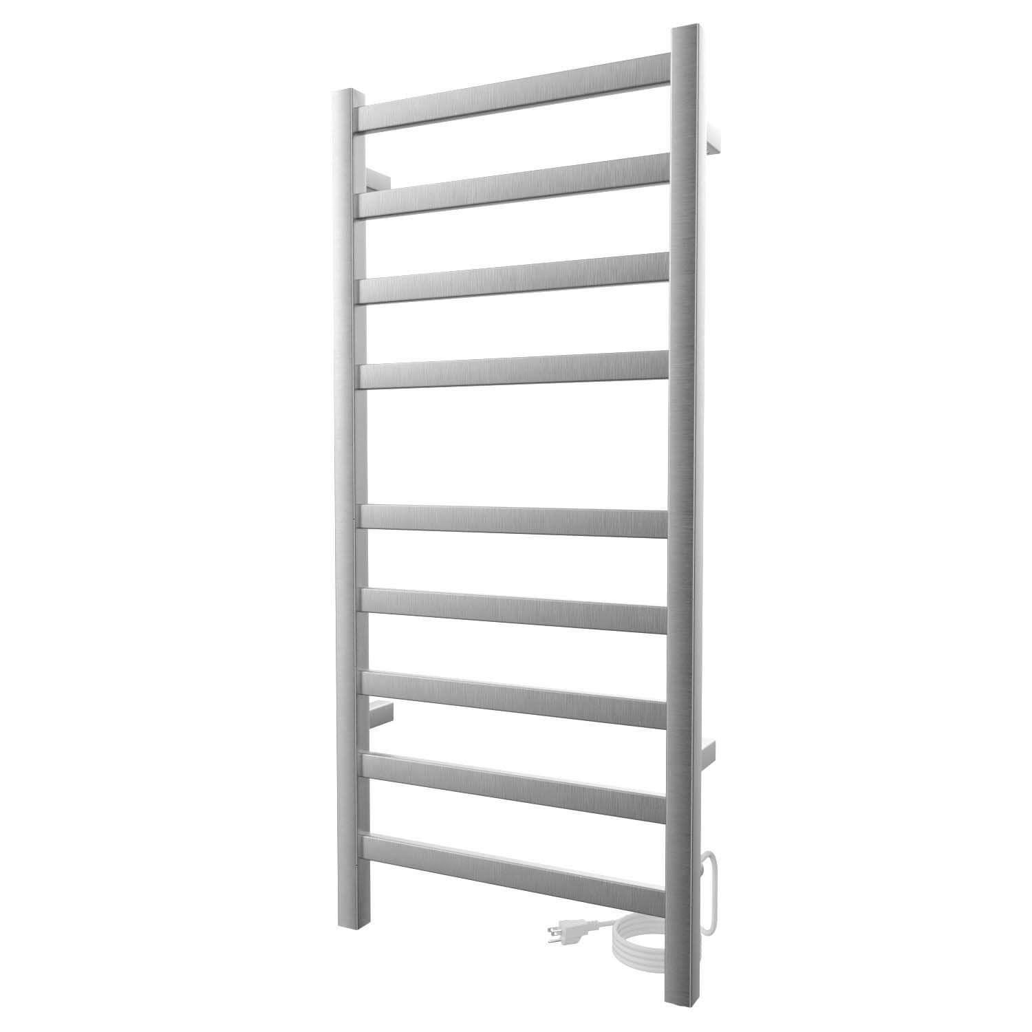 Chauffe-serviettes électrique carré Kontour 18" x 40" - Nickel brossé