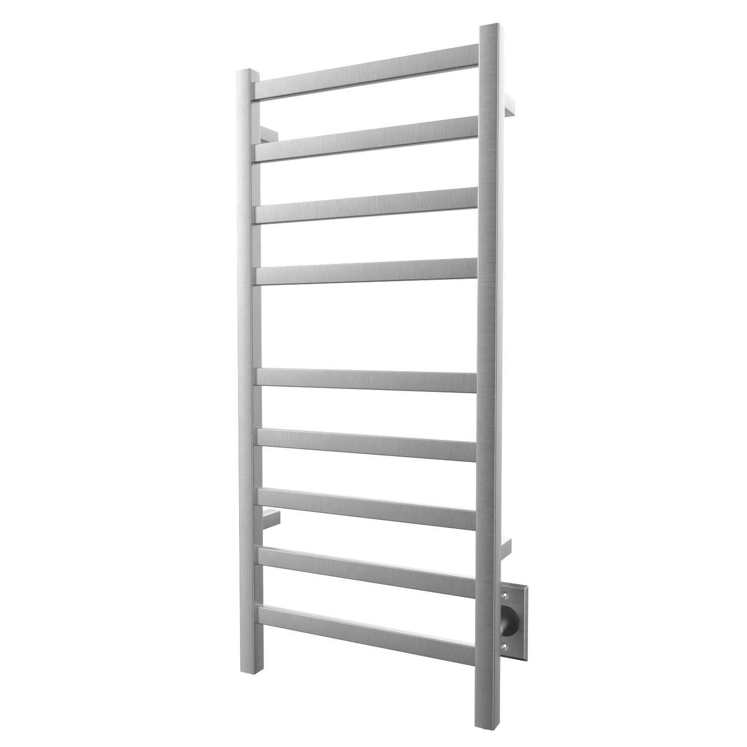 Chauffe-serviettes électrique carré Kontour 18" x 40" (45 x 101 cm) - Nickel brossé