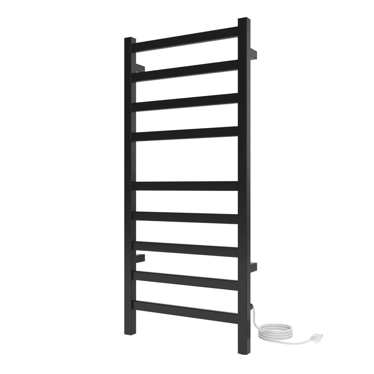 Chauffe-serviettes électrique carré Kontour 18" x 40" - Noir mat