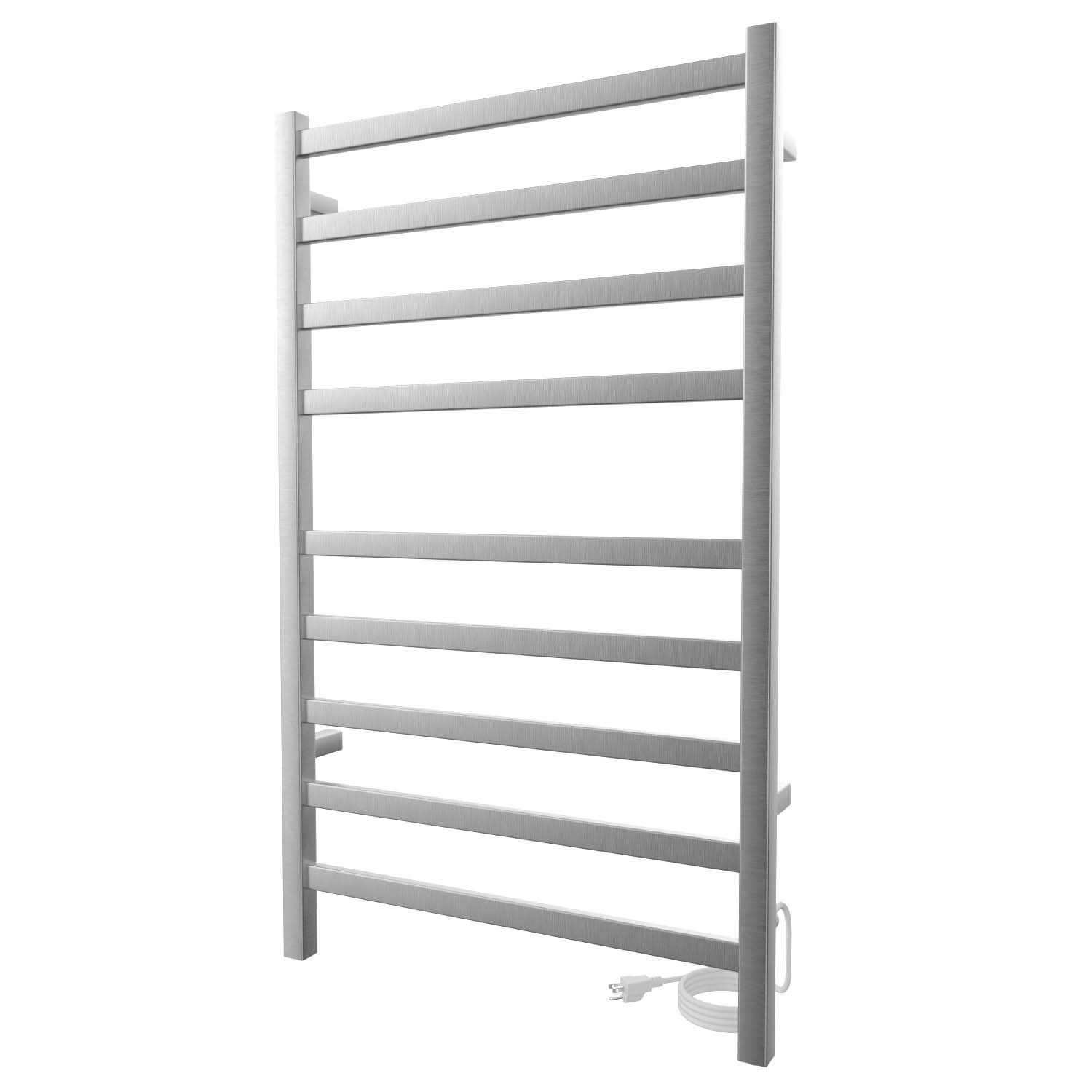 Chauffe-serviettes électrique carré Kontour 24" x 40" - Nickel brossé