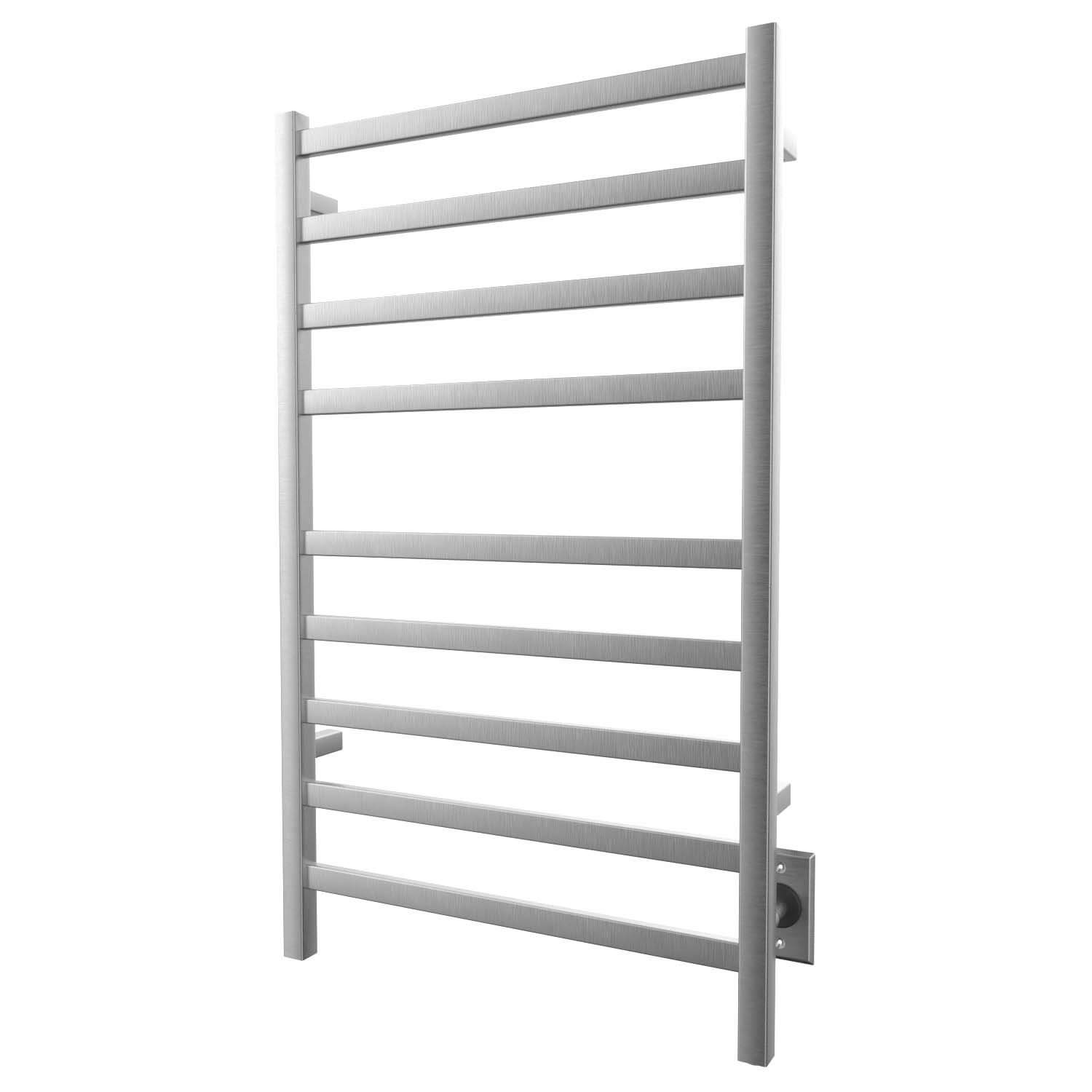 Chauffe-serviettes électrique carré Kontour 24" x 40" (61 x 101 cm) - Nickel brossé