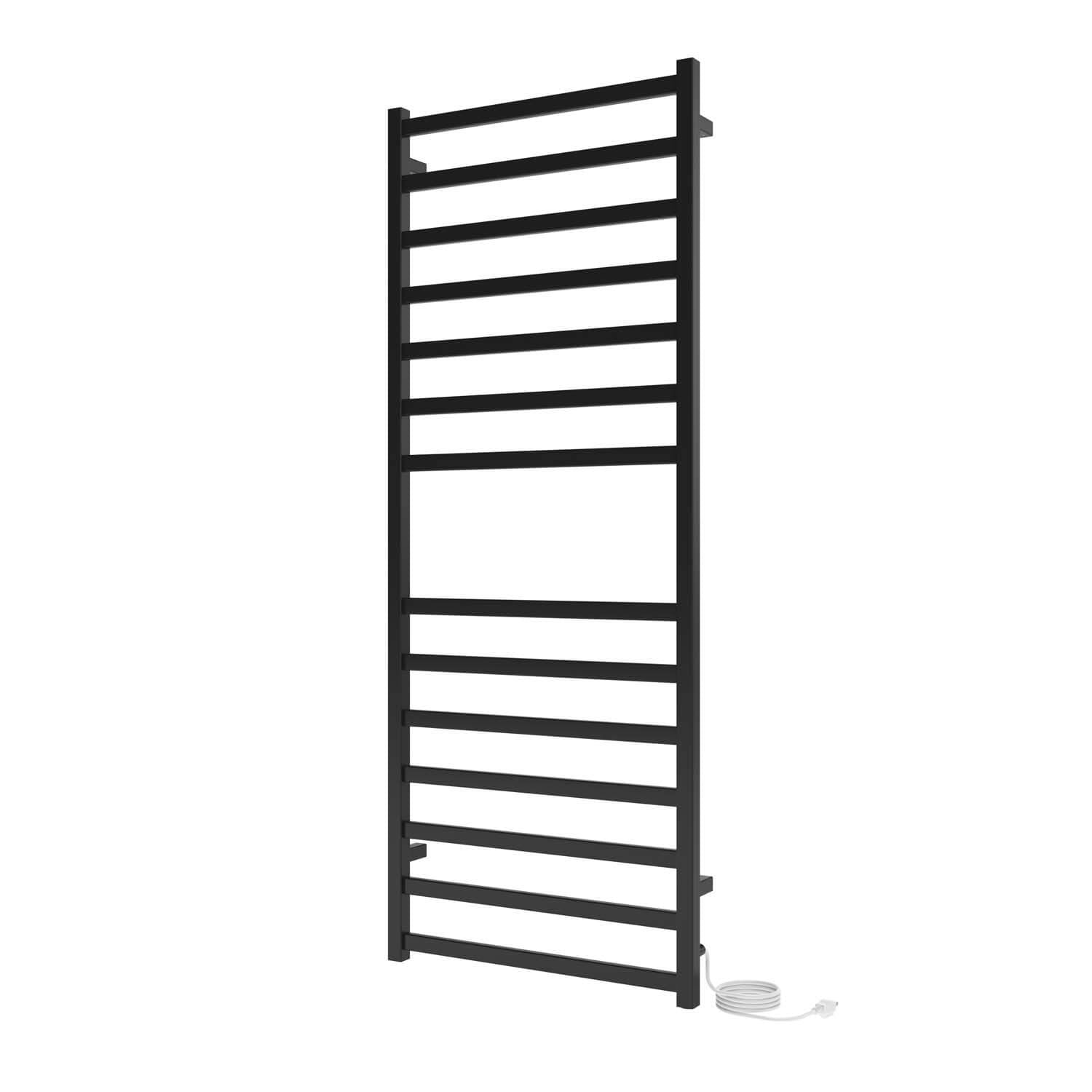 Chauffe-serviettes électrique carré Kontour 24" x 60" - Noir mat