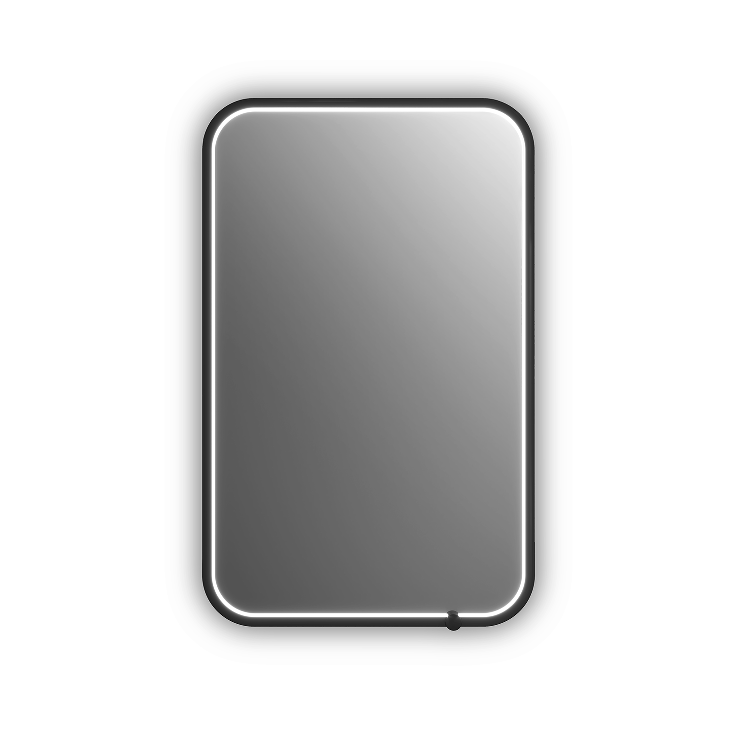 NOX Miroir Rectangle Coin Arrondie à Éclairage DEL 20 x 32 Avec Interrupteur Tactile pour Contrôle de Température de Couleur - Noir