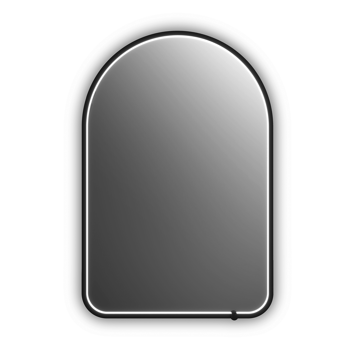 NOX Miroir Arc Coins Arrondies à Éclairage DEL 24 x 36 Avec Interrupteur Tactile pour Contrôle de Température de Couleur - Noir