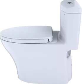 TOILETTE MONOCOQUE CEFIONTECT® AQUIA IV  ALLONGÉE DOUBLECHASSE D’EAU DE 1,28 ET  0,9 GPF AVEC SIÈGE