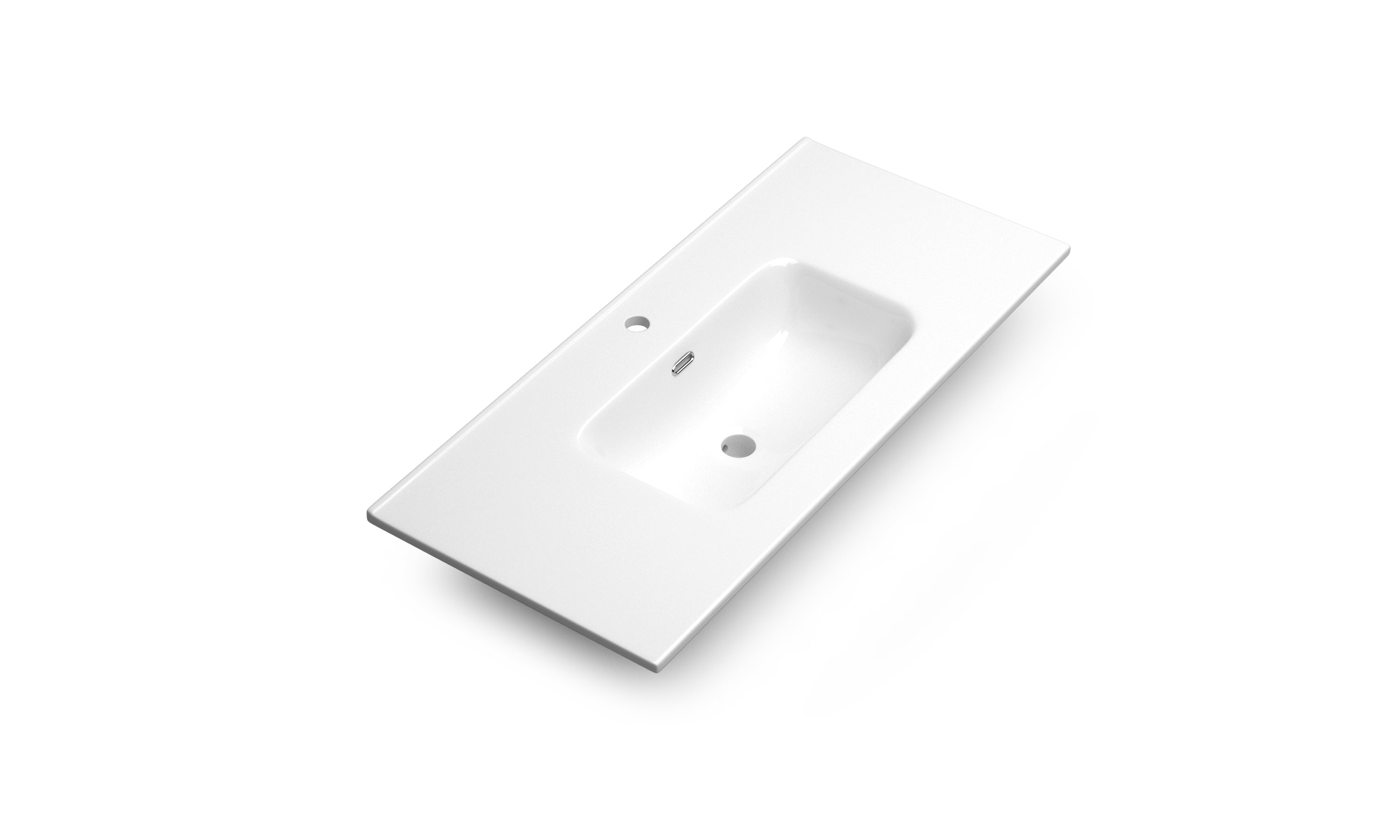 Lavabos pleine surface en céramique blanc lustré