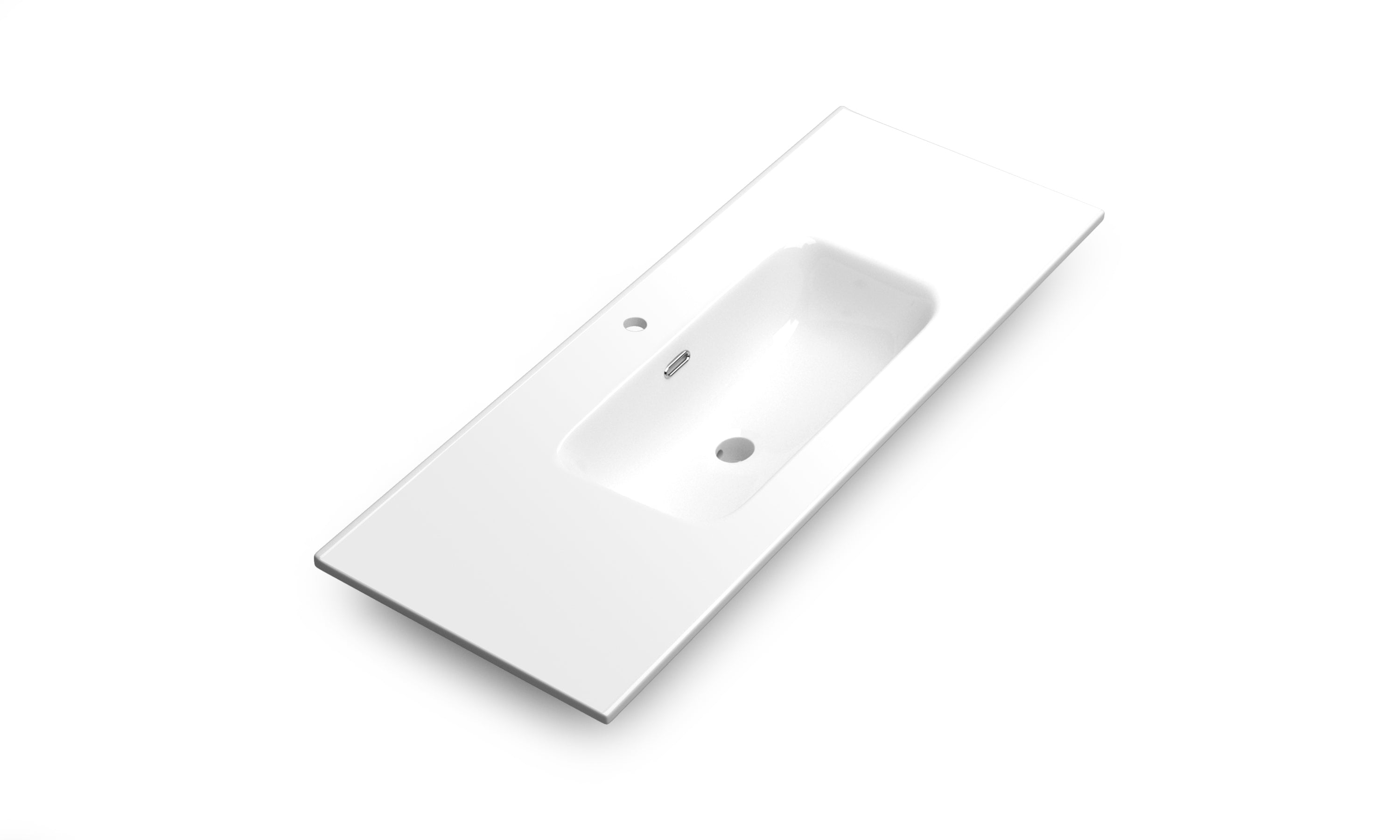 Lavabos pleine surface en céramique blanc lustré