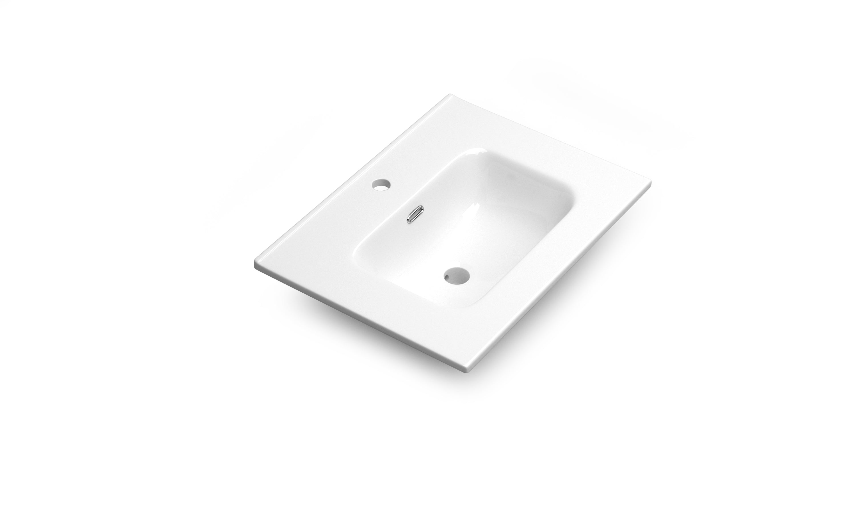 Lavabos pleine surface en céramique blanc lustré