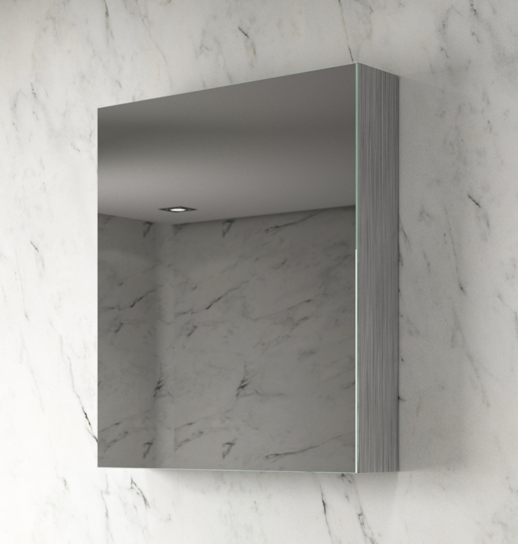 Pharmacie Flash avec miroir et côté fini aluminium