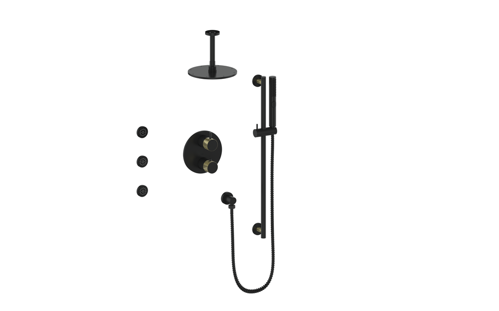 DRAVA 3-WAY TH SHOWER KIT WITH BODY JETS AND 6" CEILING ARM