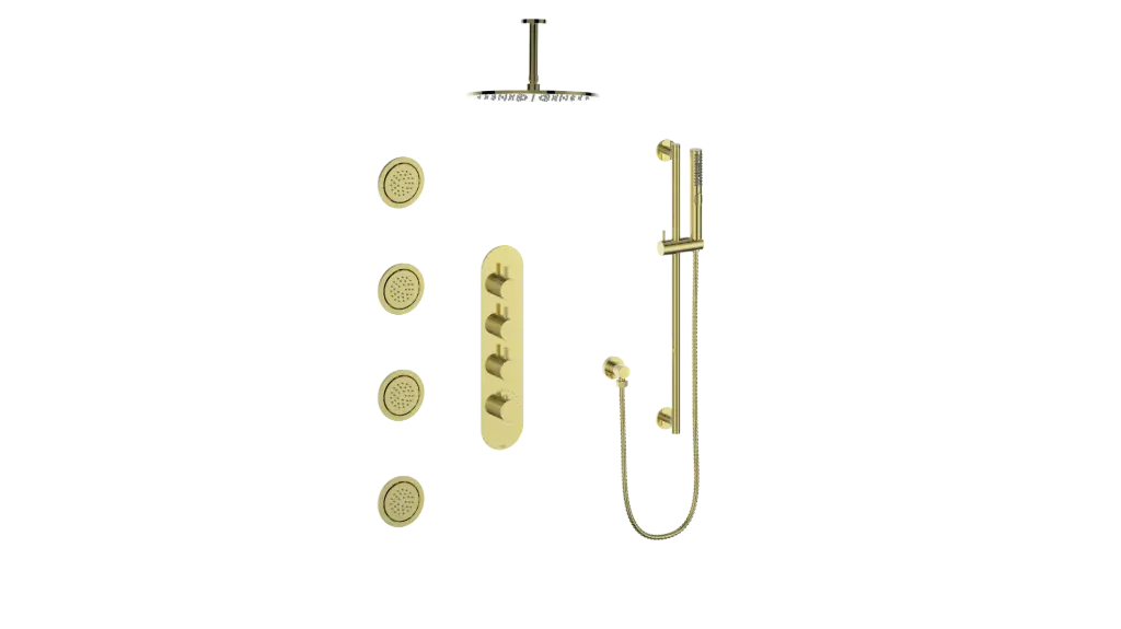 DRAVA 3-WAY TH SHOWER KIT WITH BODY JETS AND 6" CEILING ARM