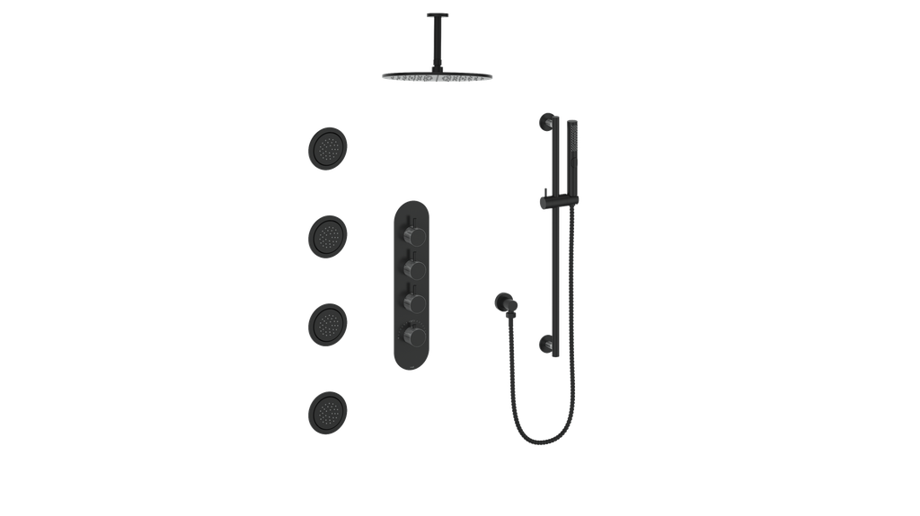 DRAVA 3-WAY TH SHOWER KIT WITH BODY JETS AND 6" CEILING ARM