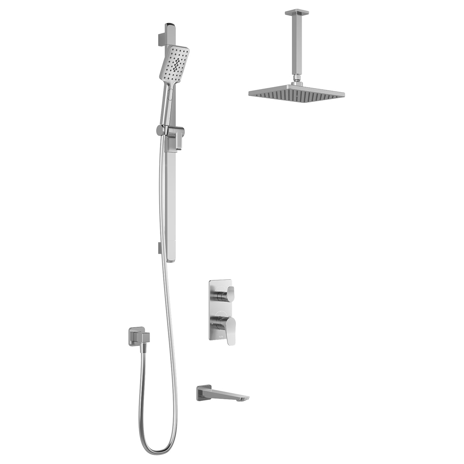 MOROKA™ TD3 (Valve Non Incluse) : Système de Douche T/P AQUATONIK™ et Sélecteur avec Bras Vertical Chrome
