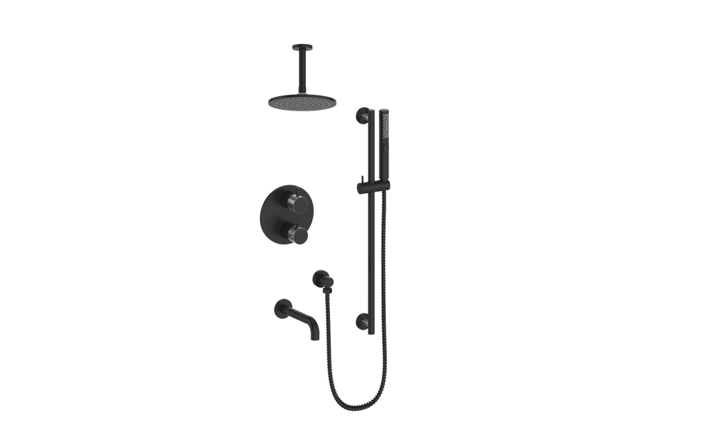 Garniture DRAVA pour kit de douche à 3 voies avec bras de plafond de 6 pouces