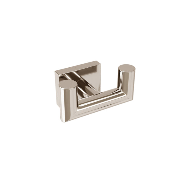 Crochet porte-serviettes double Crater - Nickel poli