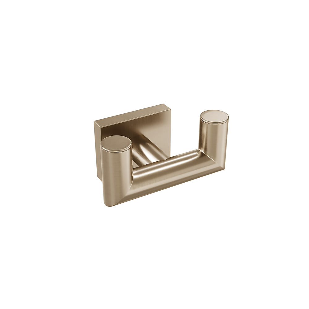 Crochet porte-serviettes double Crater - Bronze brossé PVD