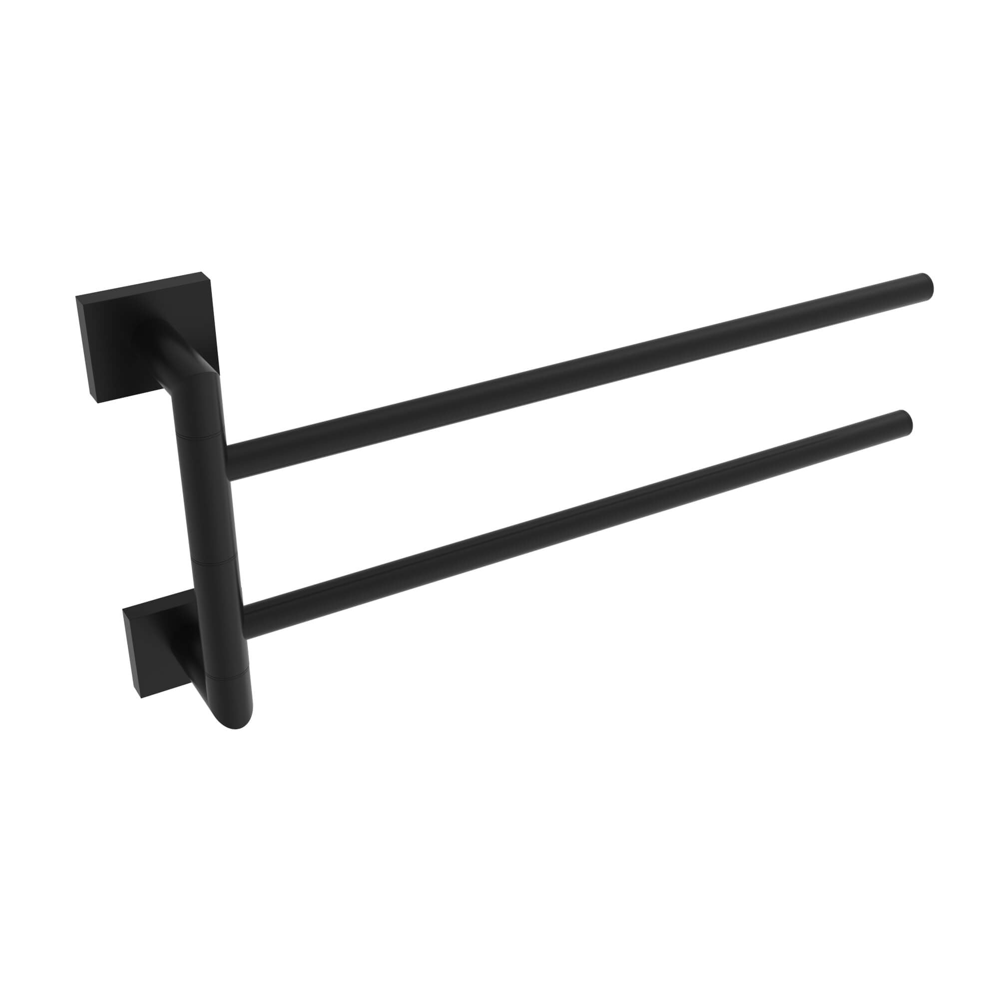 Barre porte-serviettes pivotante Crater - Noir mat