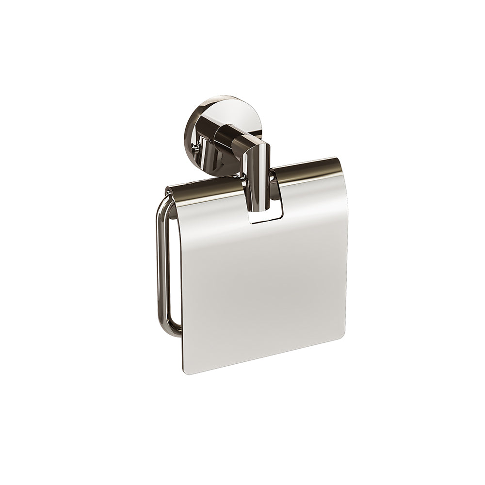Porte-papier hygiénique Summit avec couvercle - Nickel poli