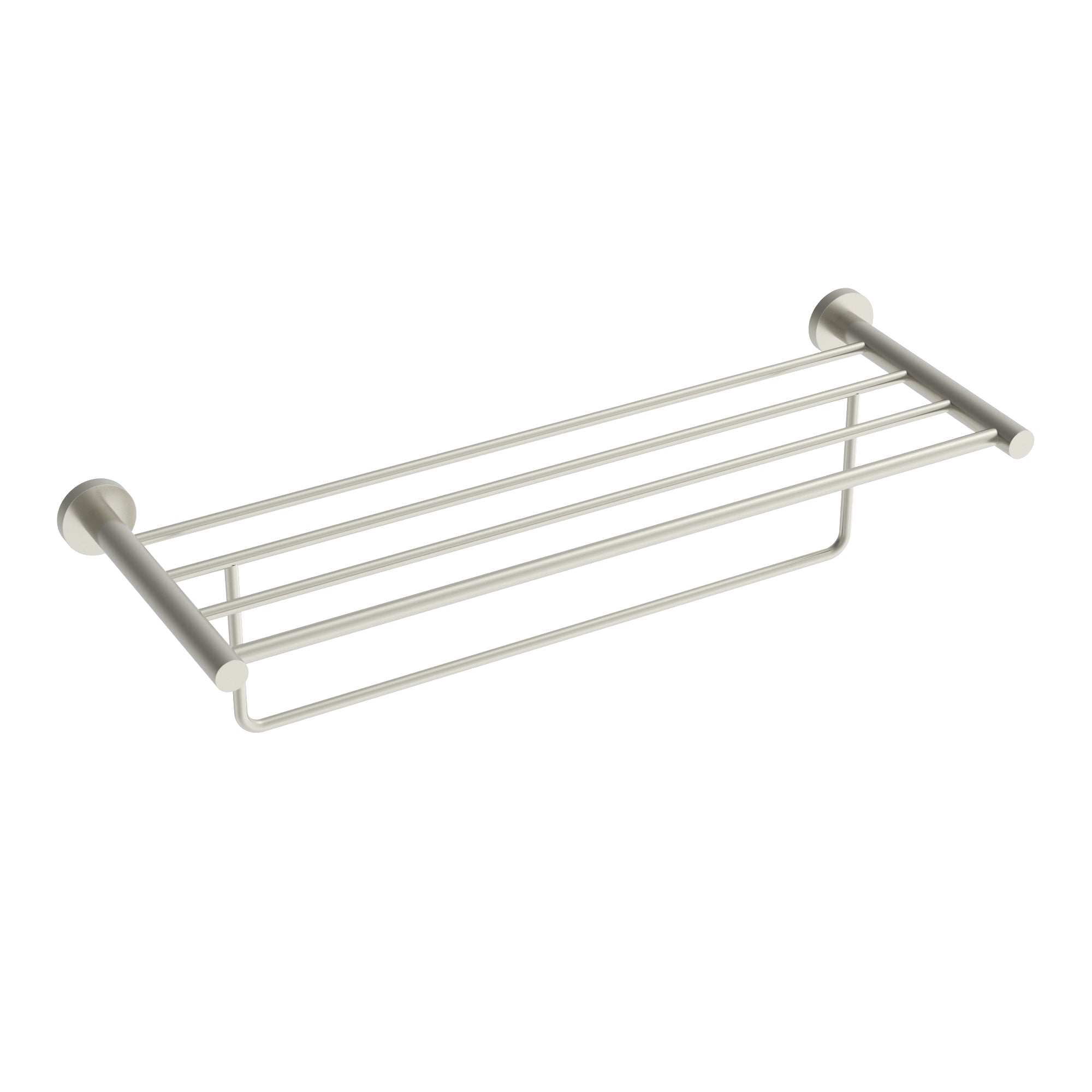 Étagère à serviettes Lava avec barre - Nickel brossé