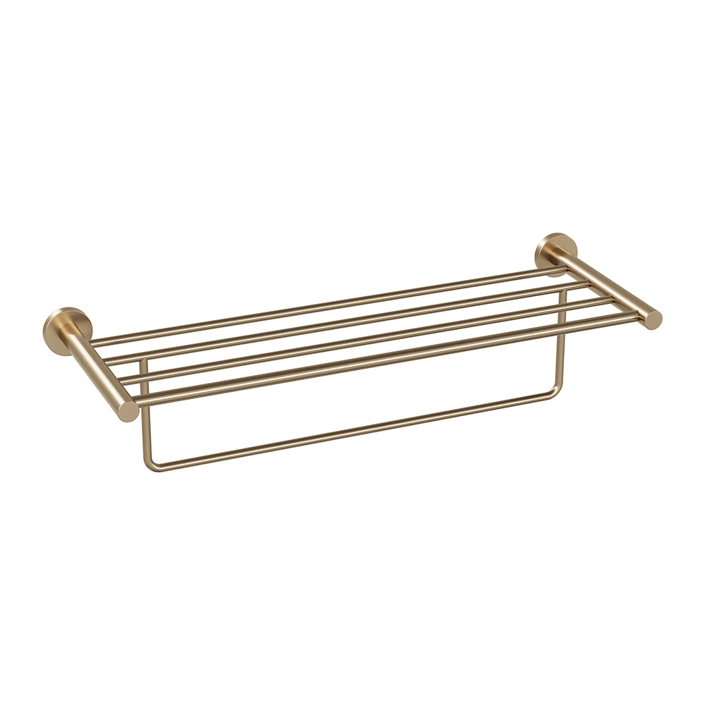 Étagère à serviettes Lava avec barre - Bronze brossé PVD