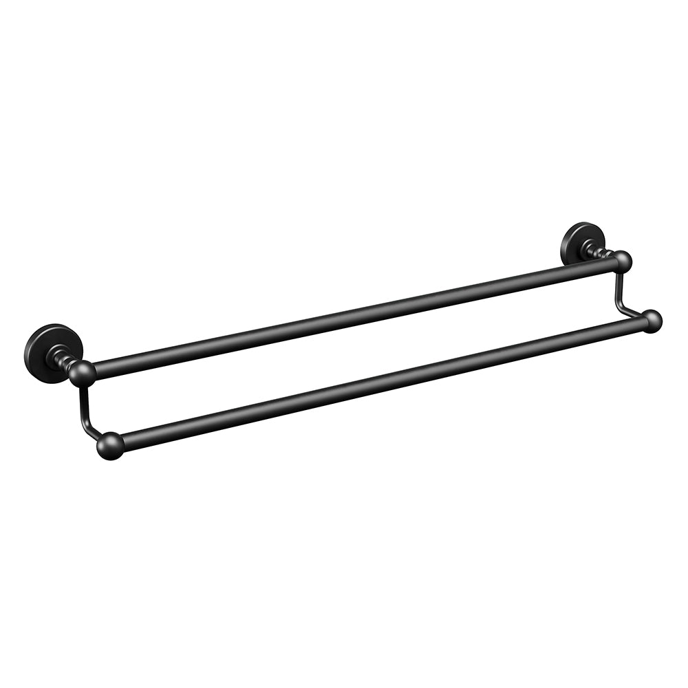 Porte-serviettes double Ember 24 po - Noir mat