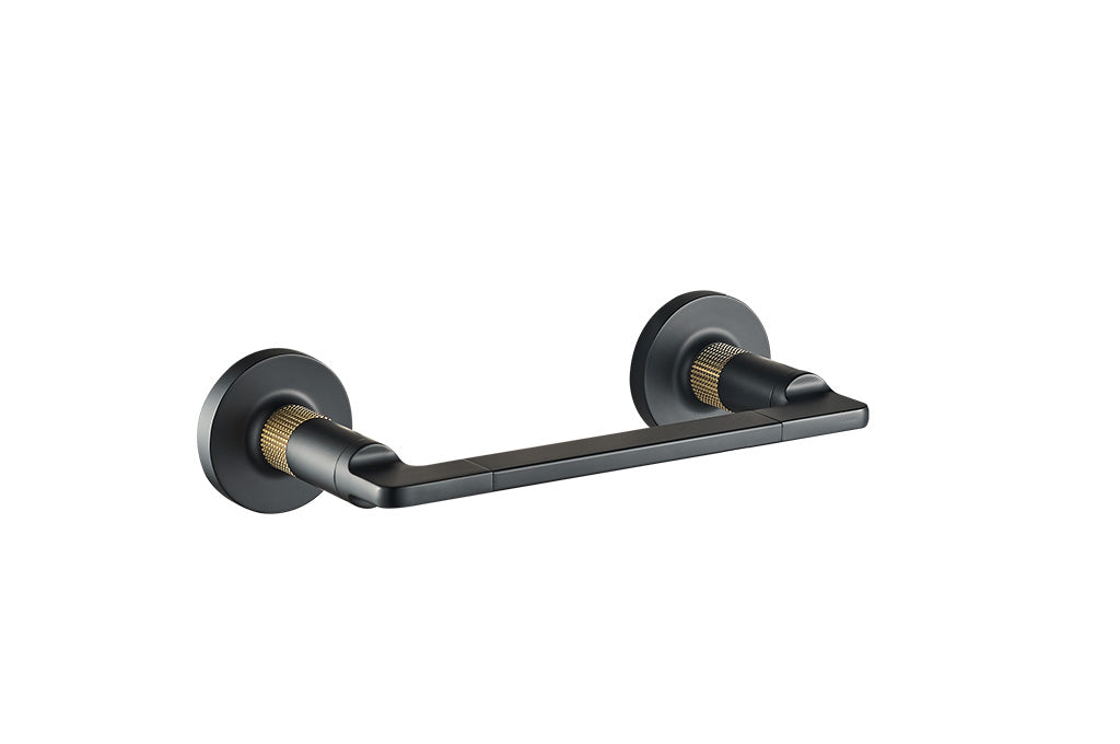 Porte-papier toilette pivotant Blaze - Noir mat/PVD or brossé
