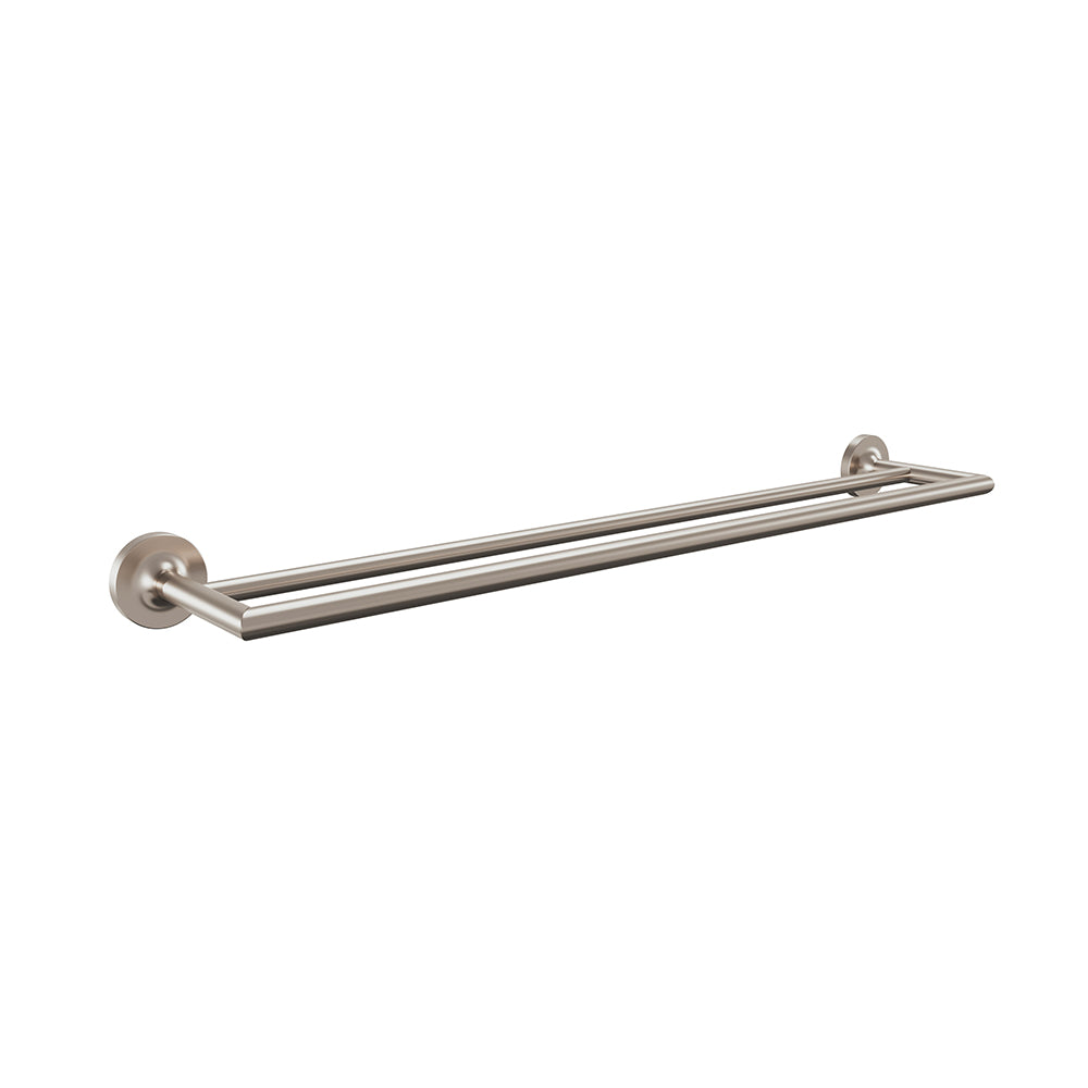 Porte-serviettes double Glow 24 po - Nickel brossé